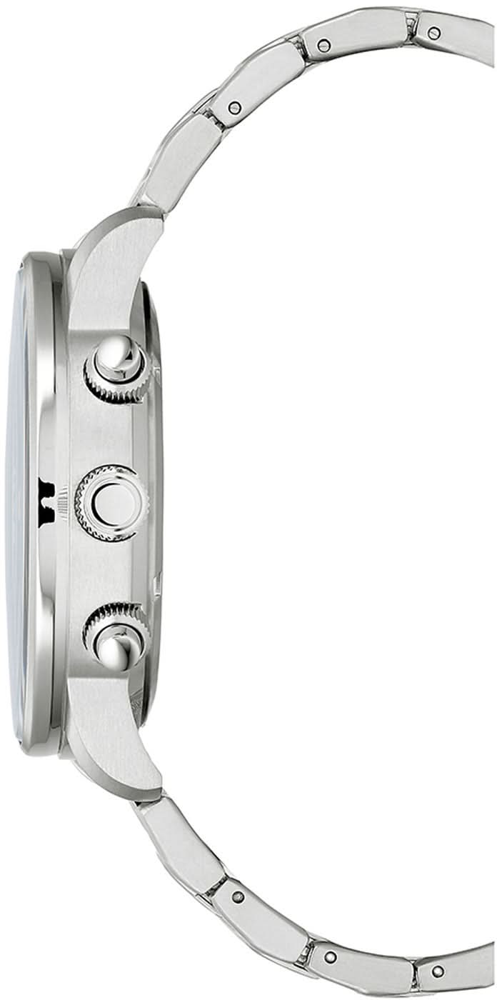 Herrklocka sidovy med armband i silverfärgat rostfritt stål och krona/knappområde