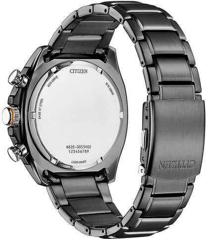 Citizen herrur med svart armband och synligt boettlock