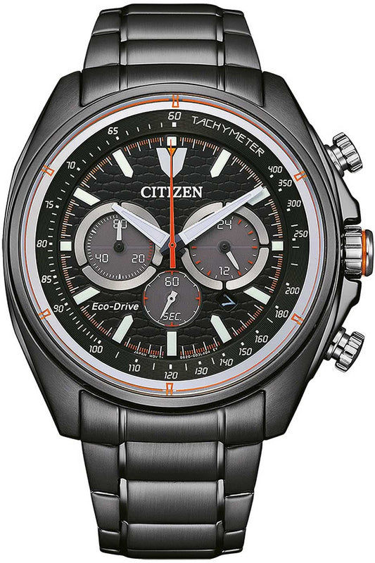 Citizen Eco-Drive herrchronografklocka med svart urtavla och svart armband