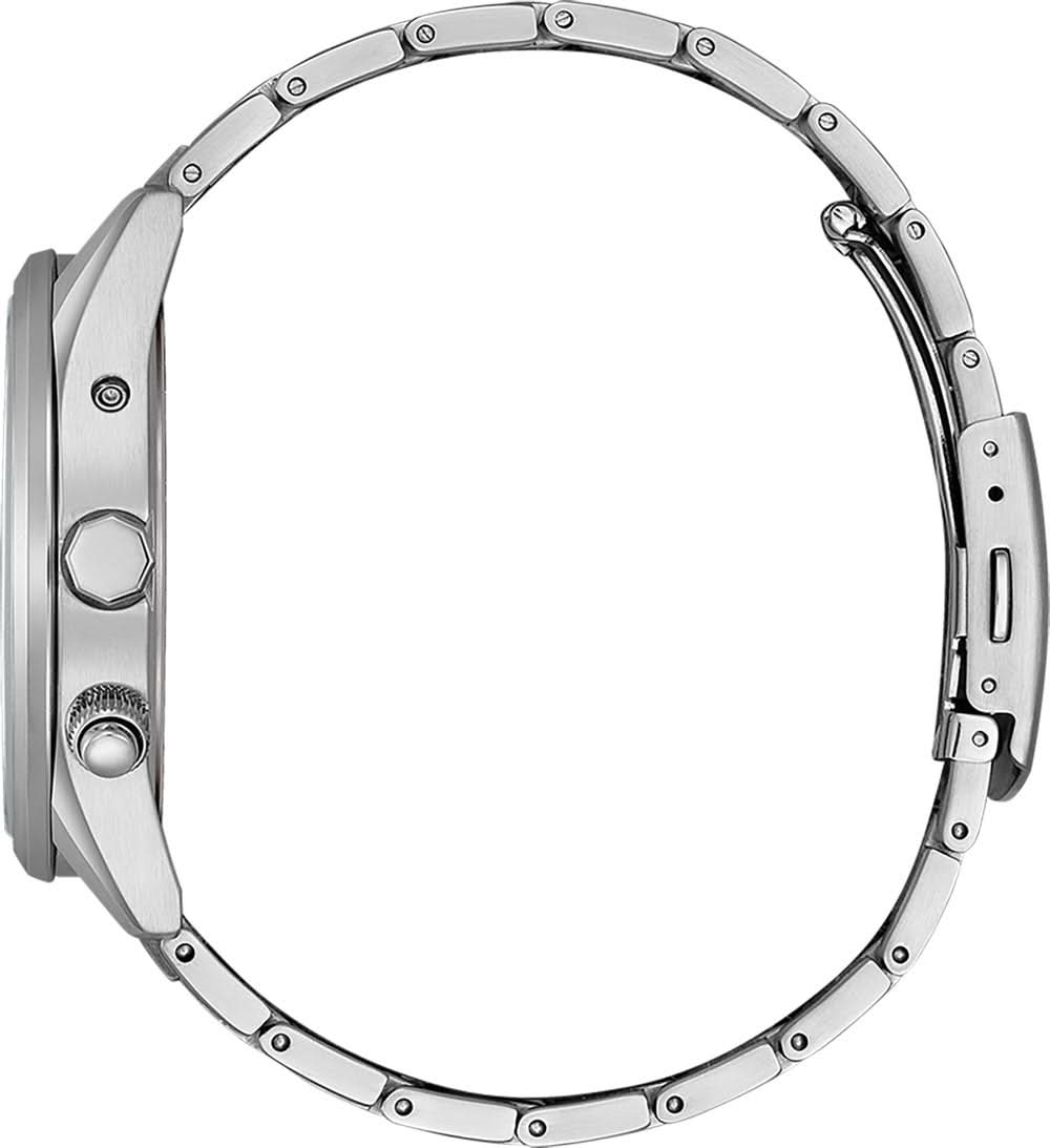 Armbandsur för herrar i profil med boett och armband i rostfritt stål samt skruvad krona