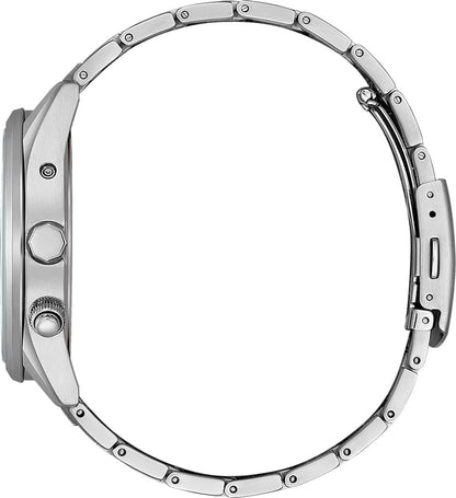 Armbandsur för herrar i profil med boett och armband i rostfritt stål samt skruvad krona