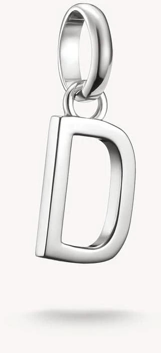 Silverfärgat berlockhänge med bokstaven D från Thomas Sabo