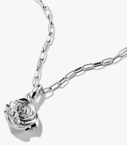 Silver charm med rosenblommor på pansarkedja, Thomas Sabo