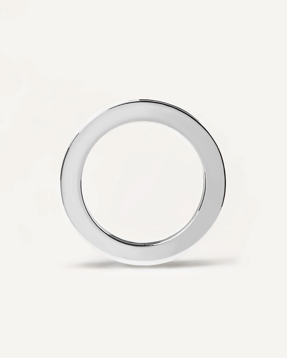 Halsband i 925 sterling silver med slätt, runt hänge