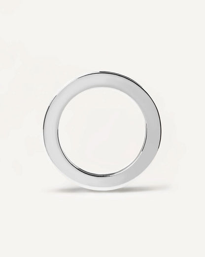 Halsband i 925 sterling silver med slätt, runt hänge