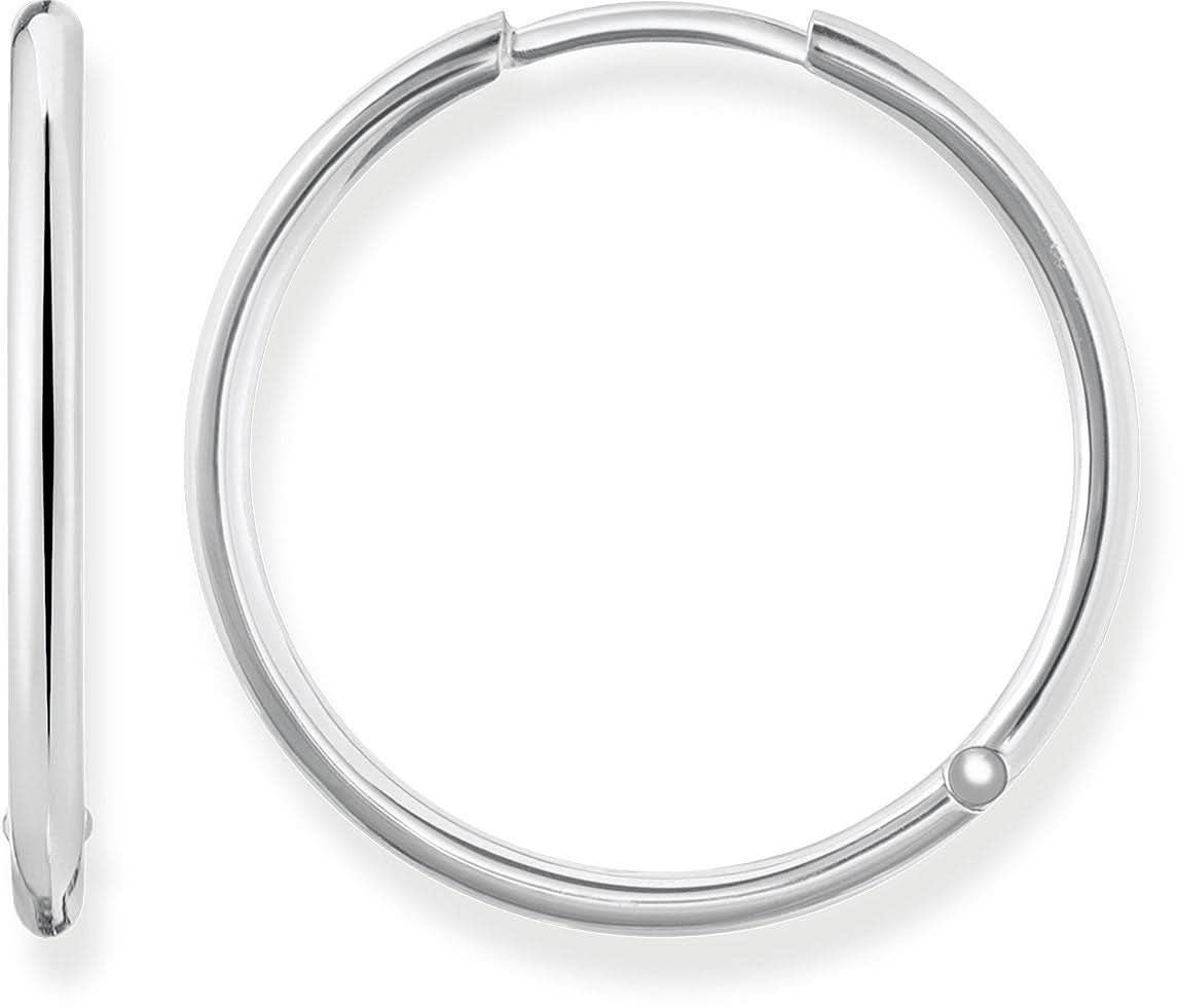 Stora creoler i 925 sterling silver med pärlformad berlock