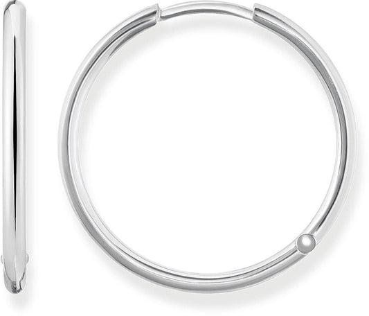 Stora creoler i 925 sterling silver med pärlformad berlock