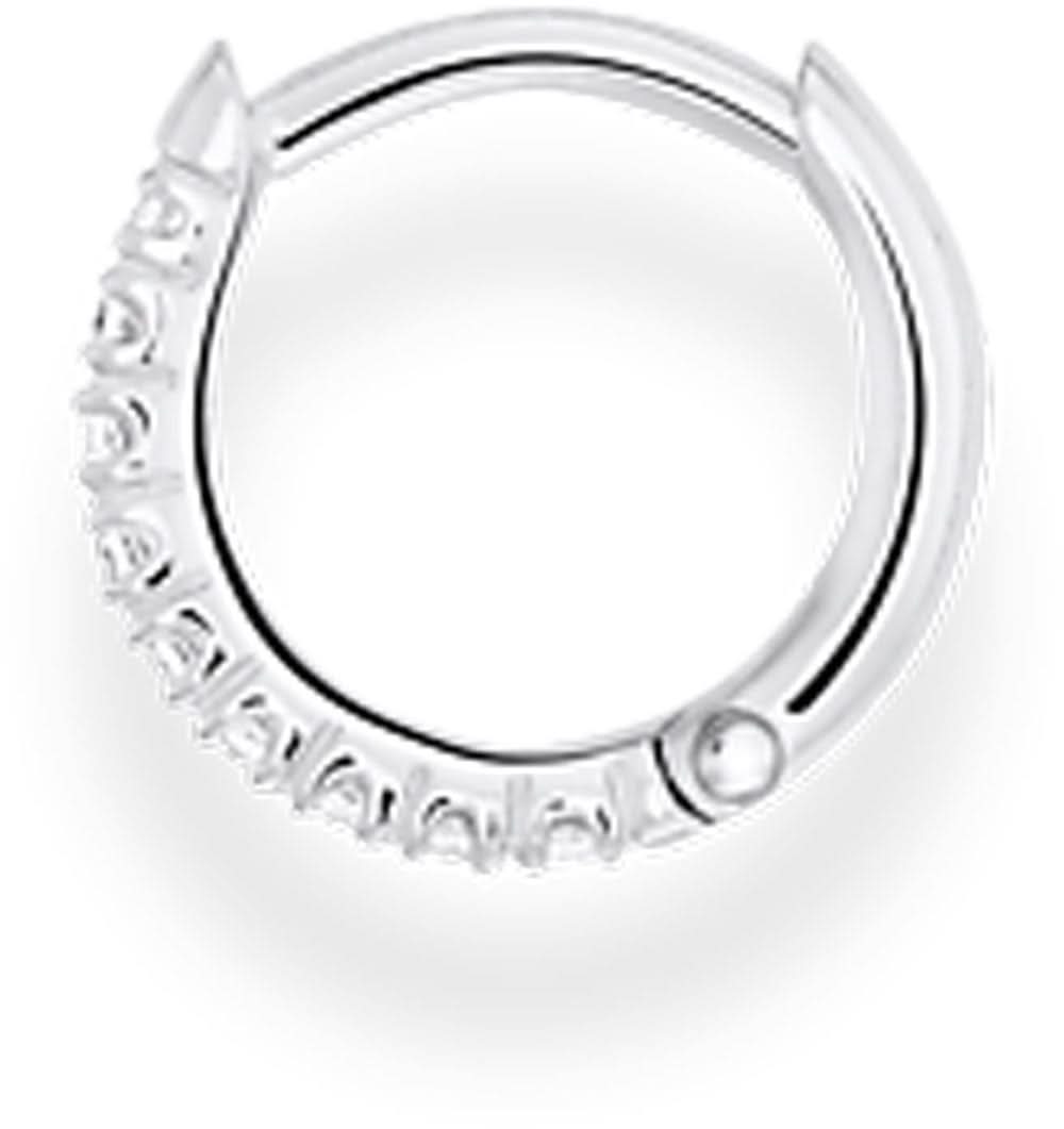Kreol i 925 sterlingsilver med stenar längs ringen, synlig låsdetalj