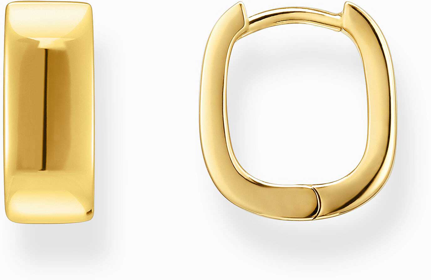 Guldpläterade fyrkantiga creoler (Thomas Sabo) med minimalistisk design