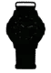 Herrklocka med blågrå självlysande markörer, mörk urtavla, textilarmband
