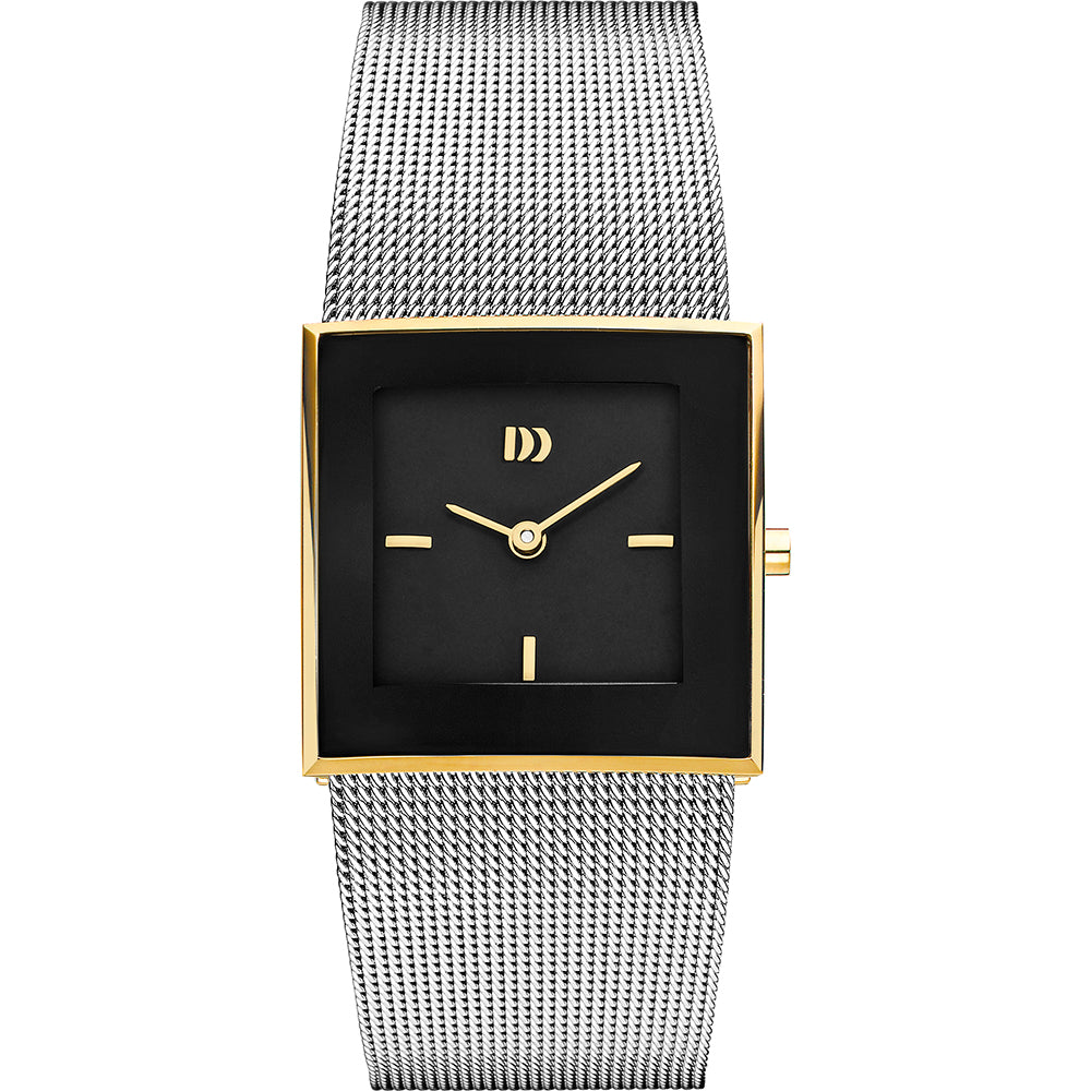 Danish Design Damenuhr Cindy mit Milanaiseband und schwarzem Zifferblatt