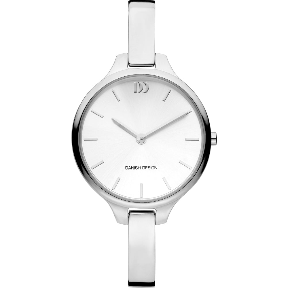 Damenarmbanduhr Danish Design mit Edelstahlband, rundem Gehäuse und weißem Zifferblatt