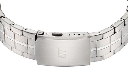 Metallarmband med spänne och bandhål för en herrklocka
