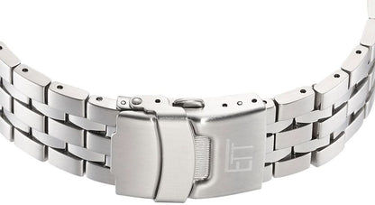 "Herrklockarmband med vikbart spänne i silverfärgat rostfritt stål"