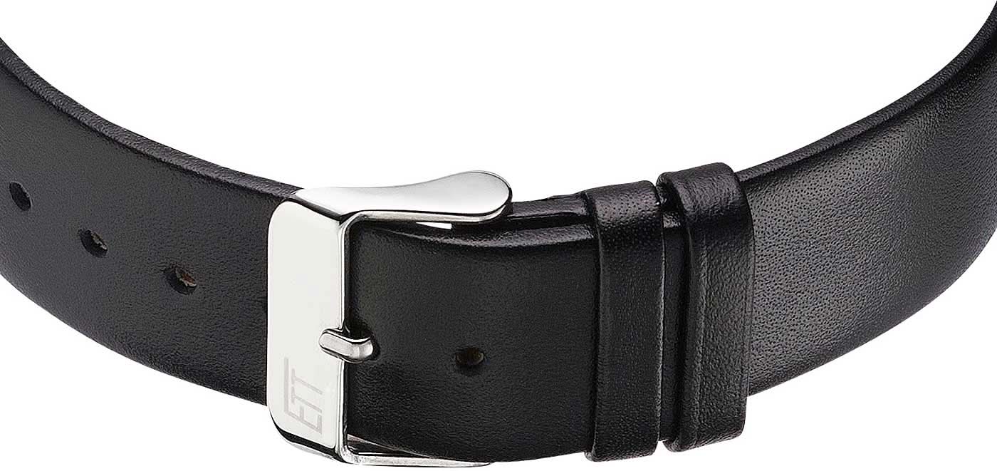 Svart läderarmband med metallspänne