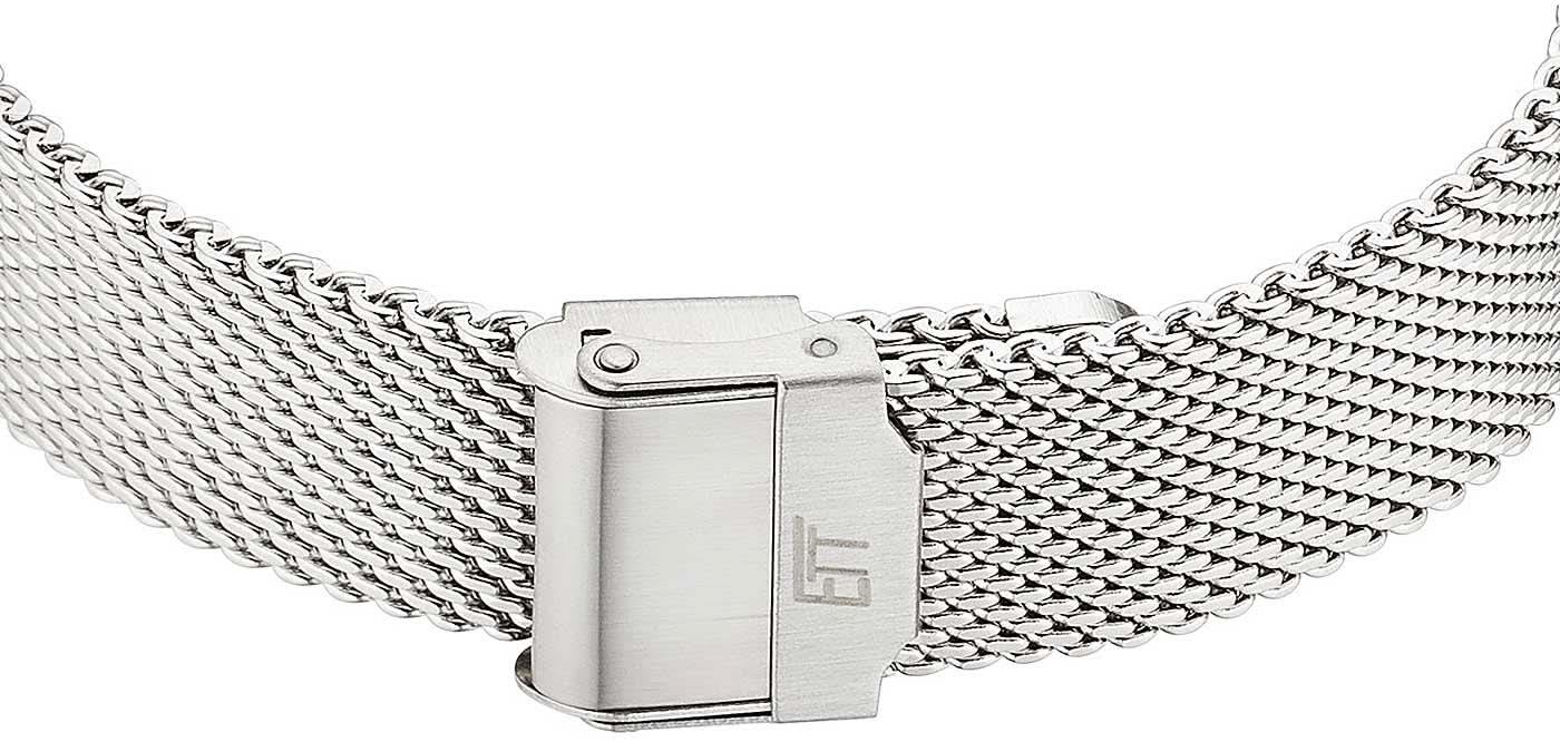 Herrarnas solur med armband i rostfritt stål och silverfärgat spänne