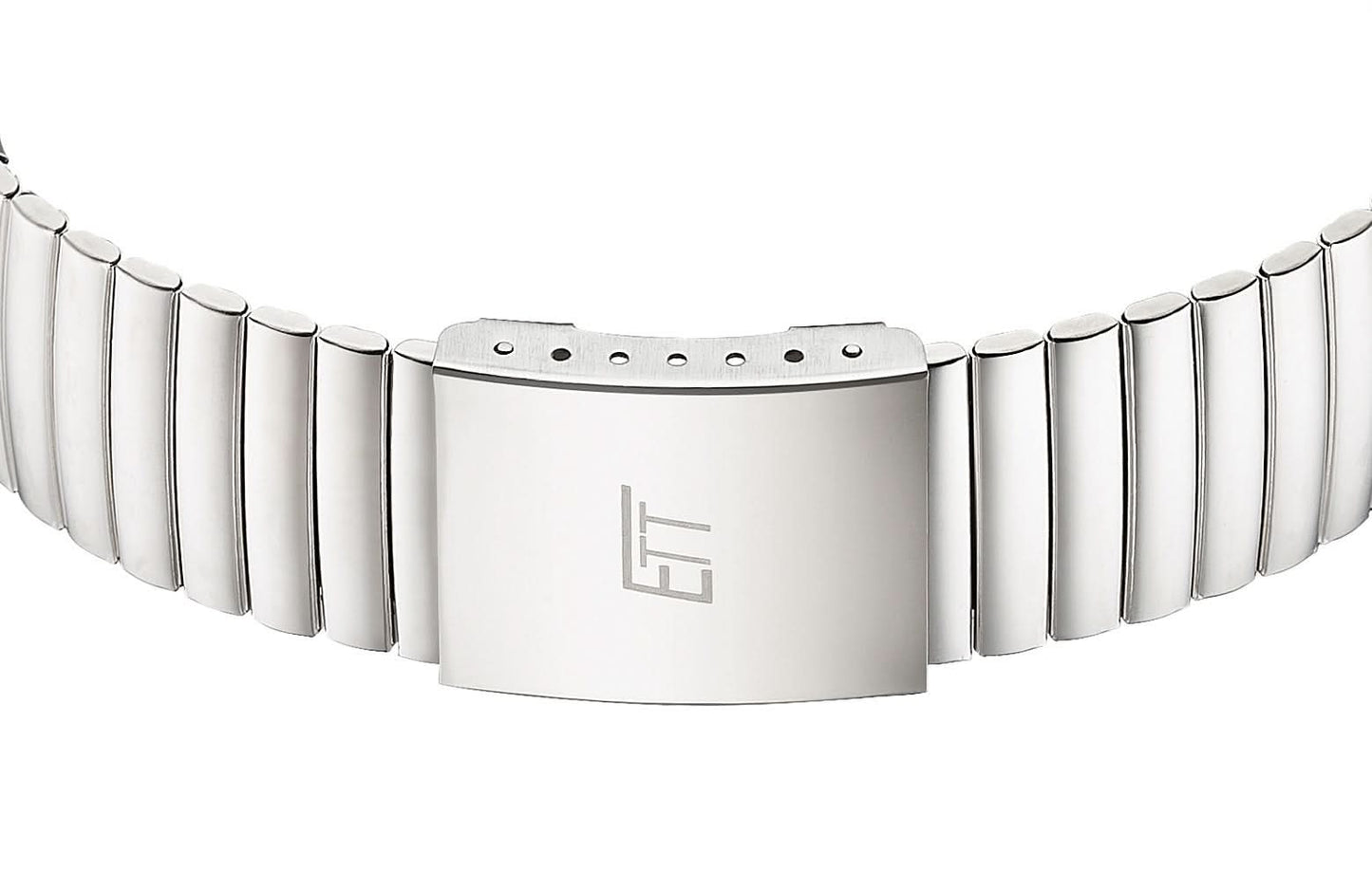 Herrklocka i rostfritt stål med armband, spänne och länkar
