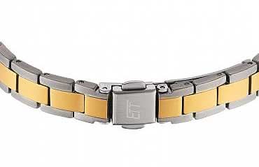 Armband till damklocka, tvåfärgad metallänk med spänne