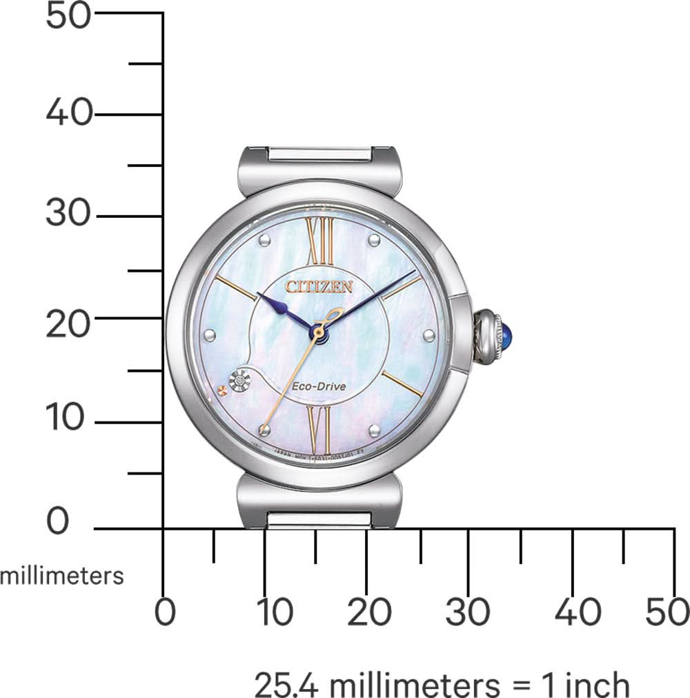 Citizen Eco-Drive damklocka, silverfärgat hölje, blå urtavla med romerska siffror