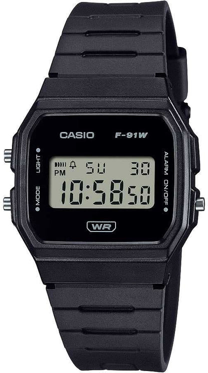 Digital armbandsur med svart plastarmband och LCD-display, WR