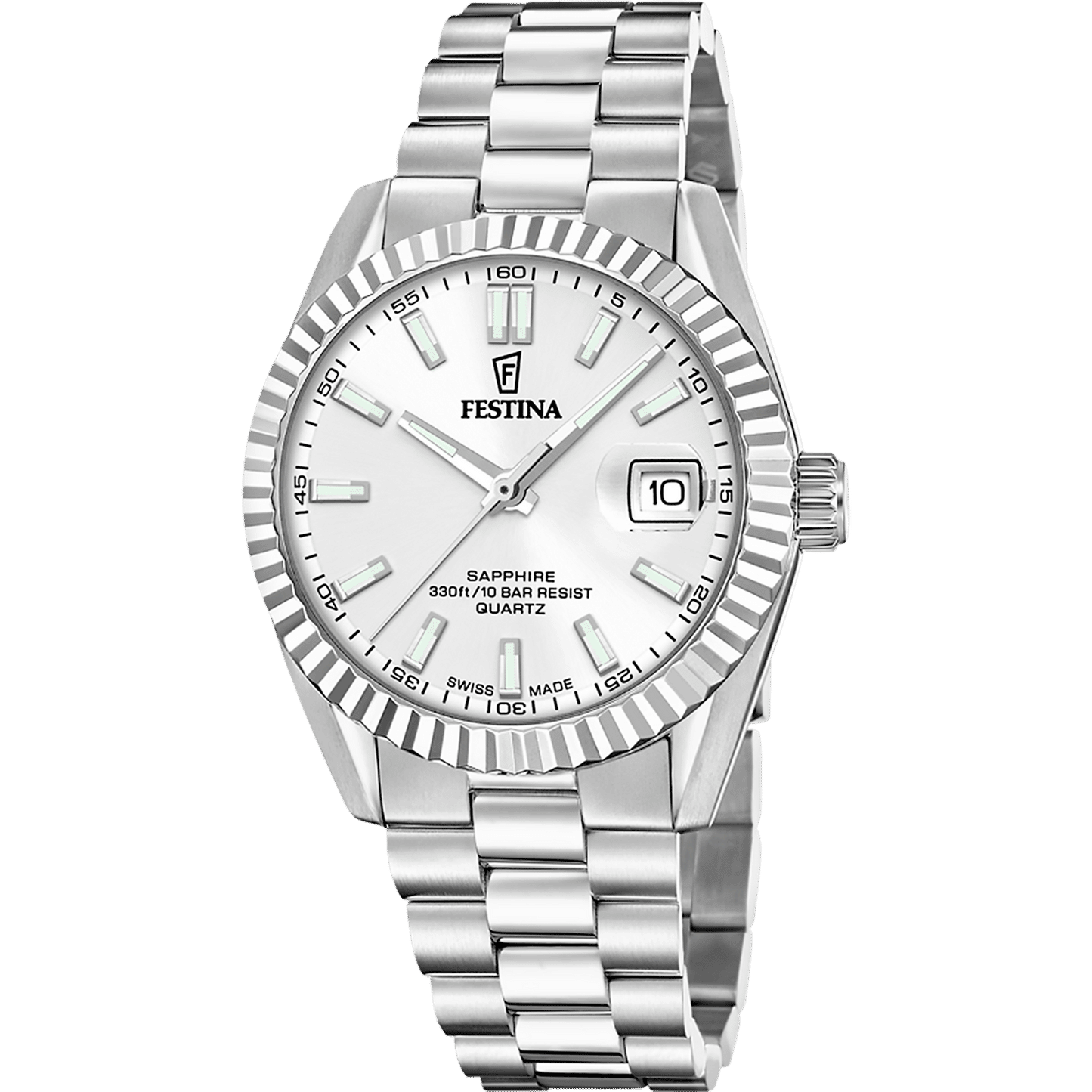 Festina Classic Swiss Made F20084/A Herren Armbanduhr Silber • Saphirglas • Schweizer Quarzwerk