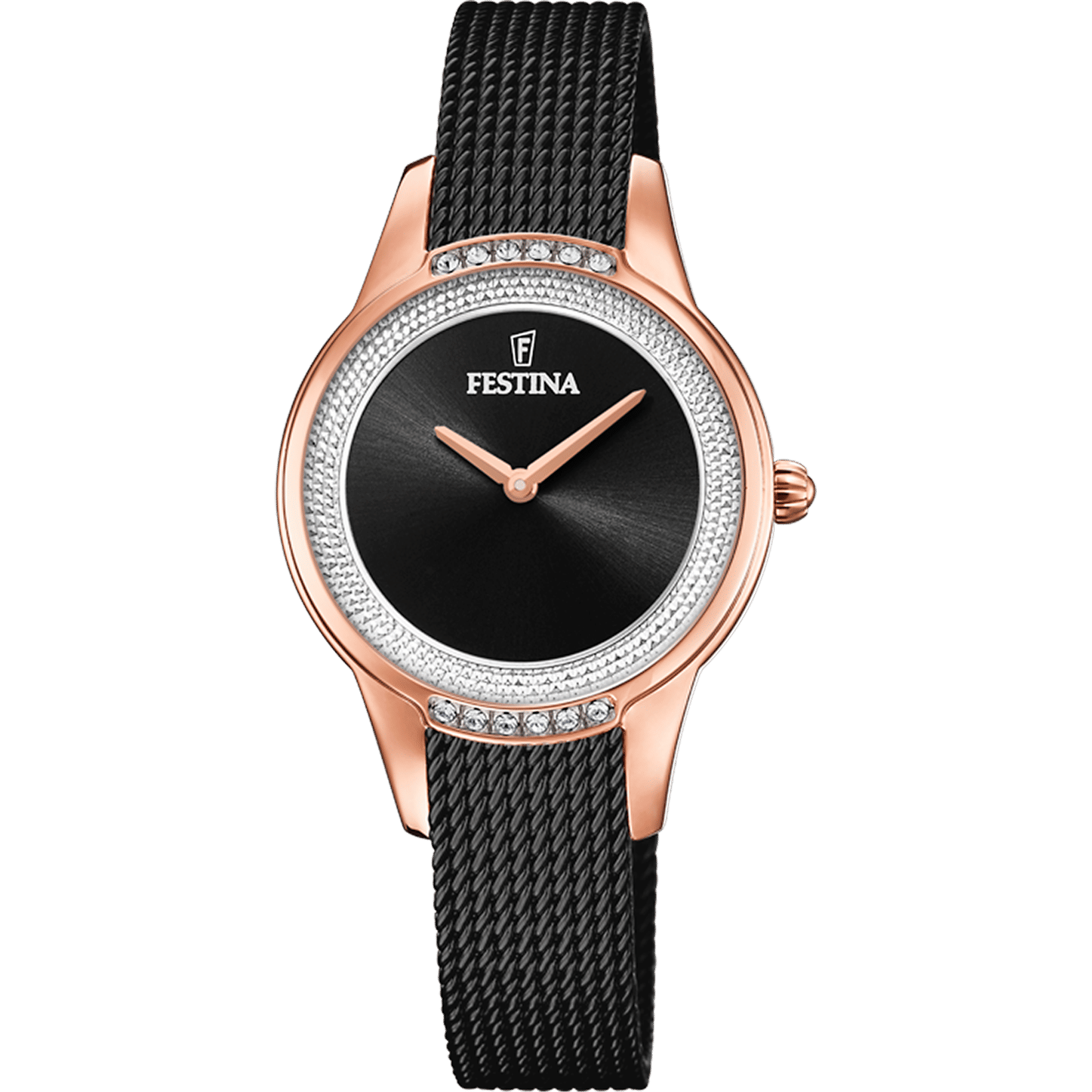 Festina Mademoiselle F20496/2 Damenuhr Schwarz • Mineralglas • Zirkonia-besetztes Edelstahlgehäuse