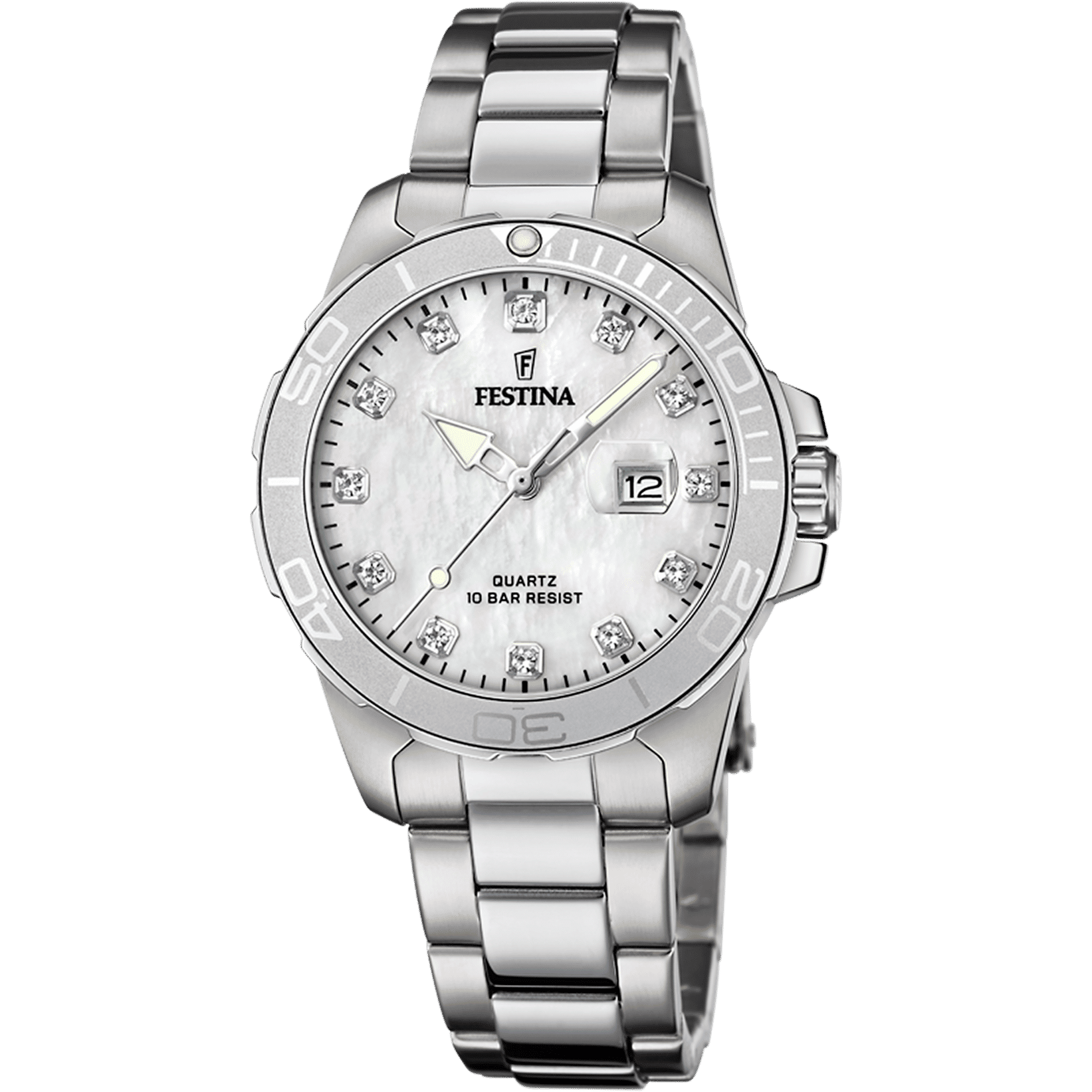 Festina Boyfriend Collection F20503/1 Damenuhr Weiß • Perlmutt-Zifferblatt • Mineralglas