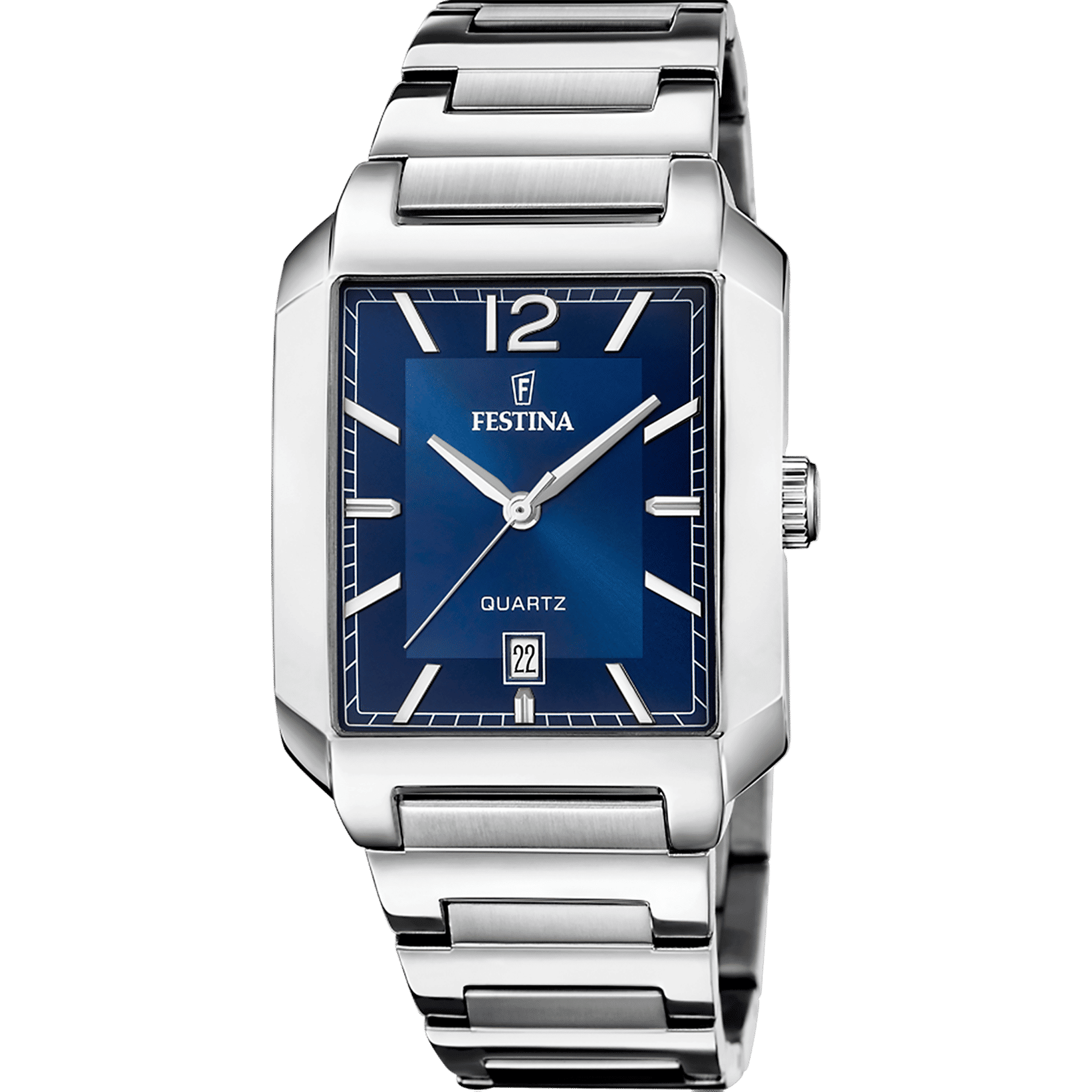 Festina F20677/3 Herrenuhr Quarz Eckig Blau • Quarzwerk • 5 ATM Wasserdicht