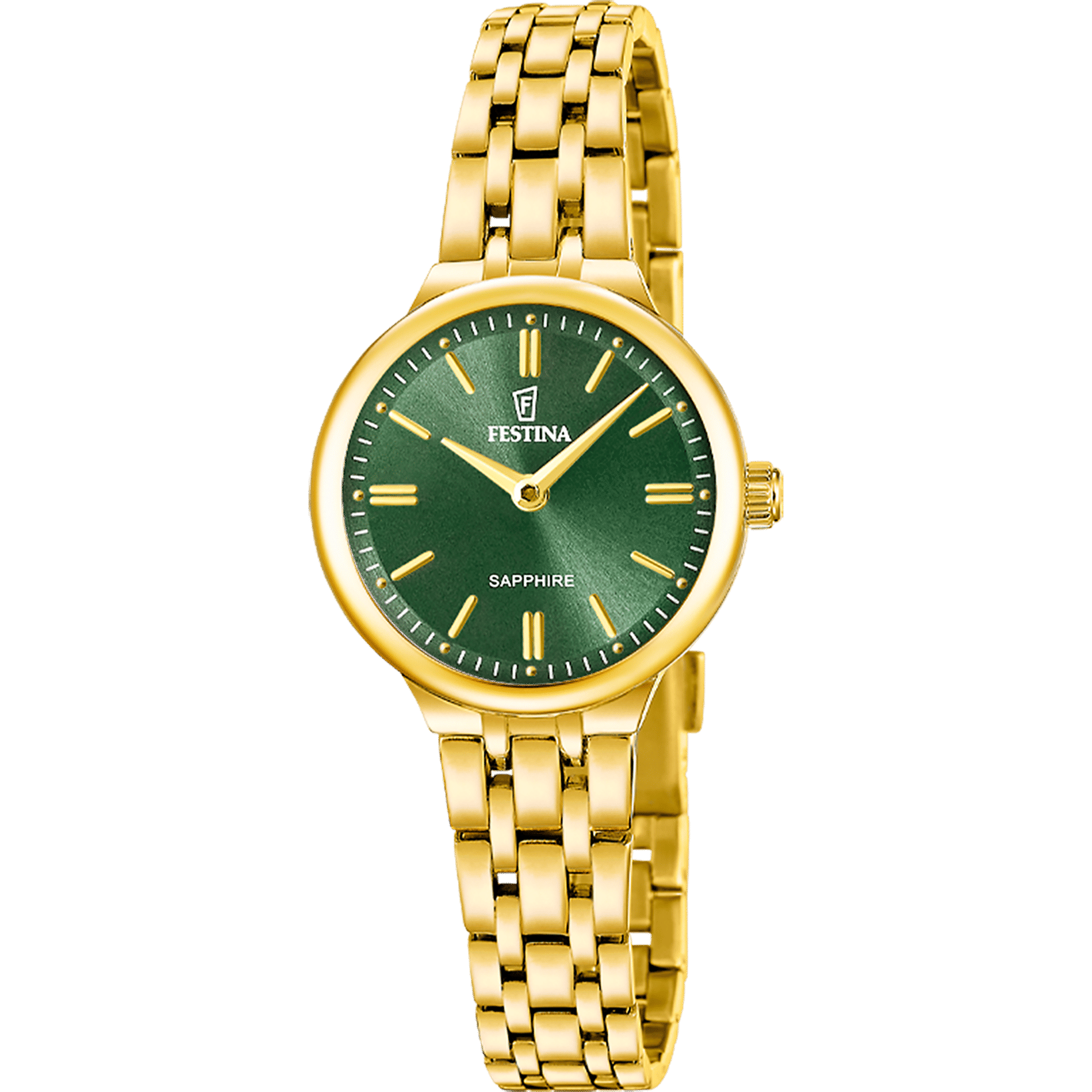 Festina Mademoiselle F20745/3 Damen Armbanduhr Grün • Saphirglas • Edelstahlarmband