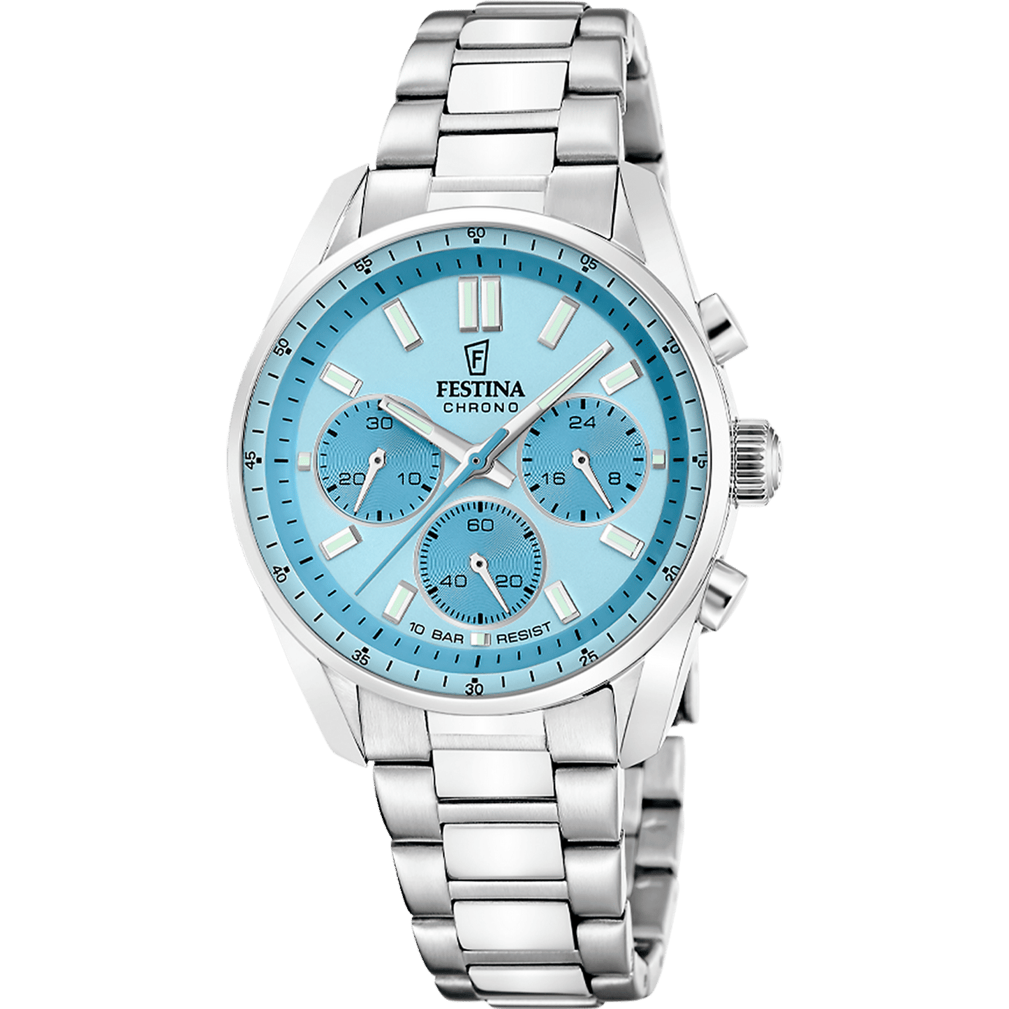 Festina Boyfriend F20753/2 Unisex Armbanduhr Azurblau • Chronograph • Mineralglas