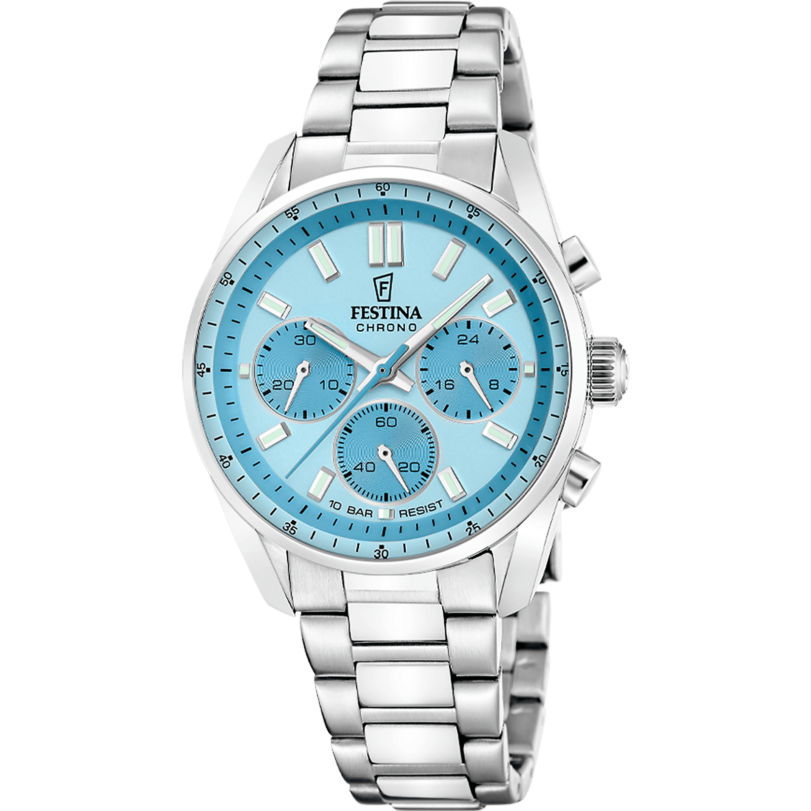 Festina Boyfriend F20753/2 Unisex Armbanduhr Azurblau • Chronograph • Mineralglas