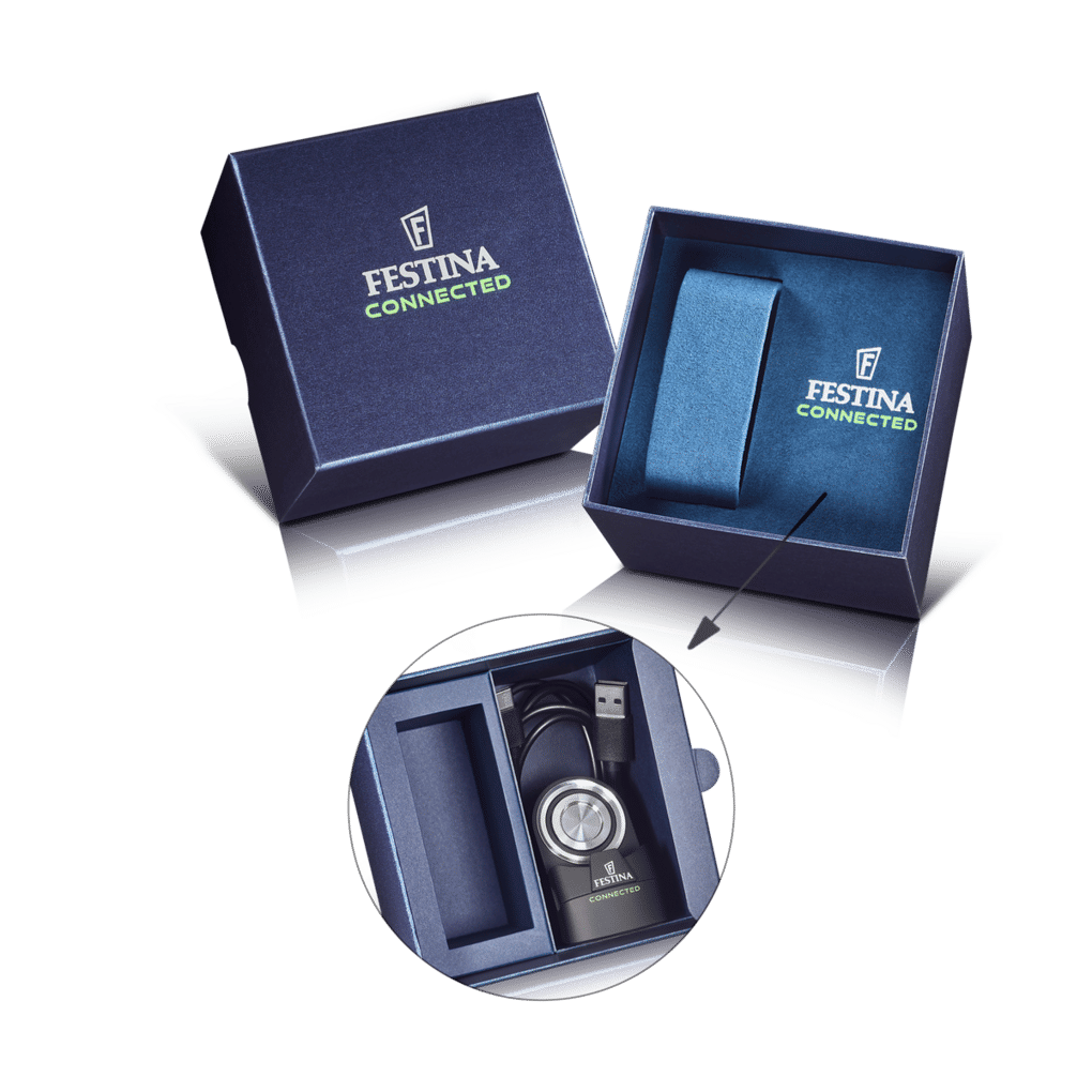 Festina Connected presentförpackning: blå askar med klocka och armband