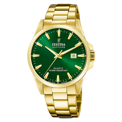 Festina Swiss Made F20044/5 Herrklocka Grön • Safirglas • Swiss Made Kvartsur