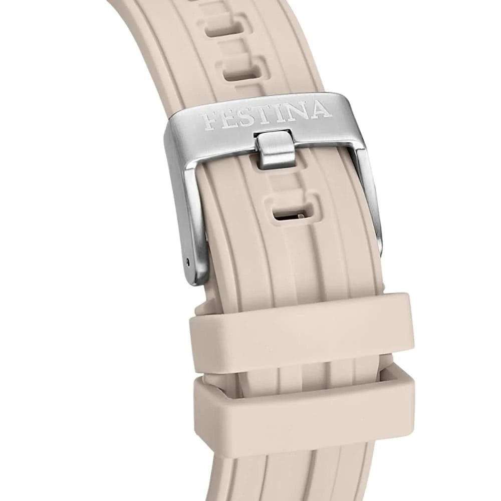 Festina armband i beige silikon med metallspänne