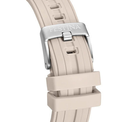 Festina armband i beige silikon med metallspänne