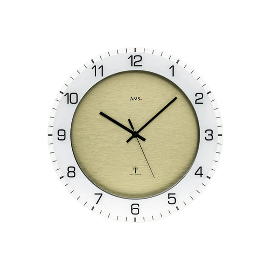 AMS F5593 Wanduhr Beige • Funkwerk • Mineralglas bedruckt
