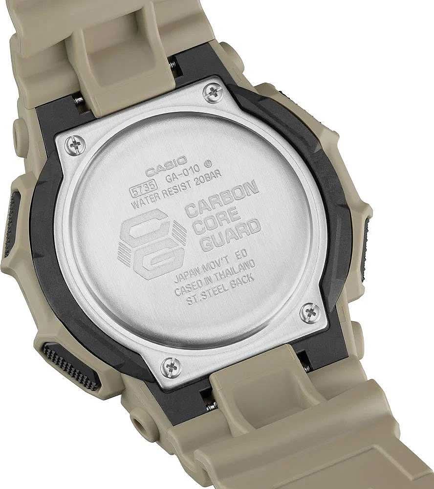 Casio G-Shock herrklocka baksida med boettgravyr och beige armband