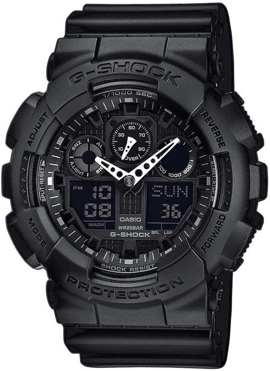 G-Shock herrklocka med svart boett, rund display och kraftigt armband