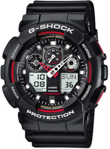Svart Casio G-Shock herrklocka, analog-digital urtavla i skyddande boett