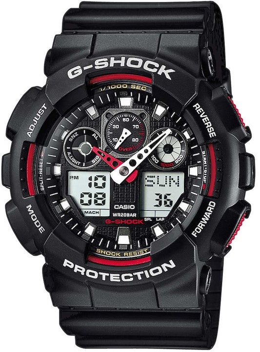 Svart Casio G-Shock herrklocka, analog-digital urtavla i skyddande boett