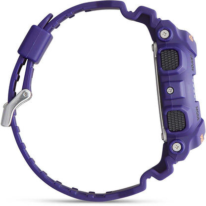 Casio G-Shock herrklocka, sidovy med blått plastarmband och silverskruvar