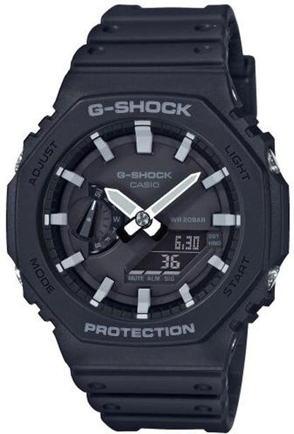 Casio G-Shock herrklocka: svart urtavla med indexmarkeringar, robust boett