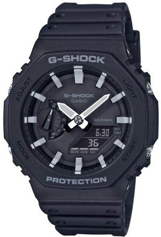 Casio G-Shock herrklocka: svart urtavla med indexmarkeringar, robust boett