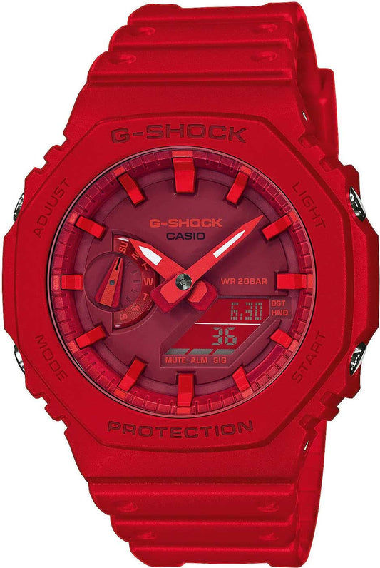 Röd G-SHOCK-klocka för män med armband i silikon