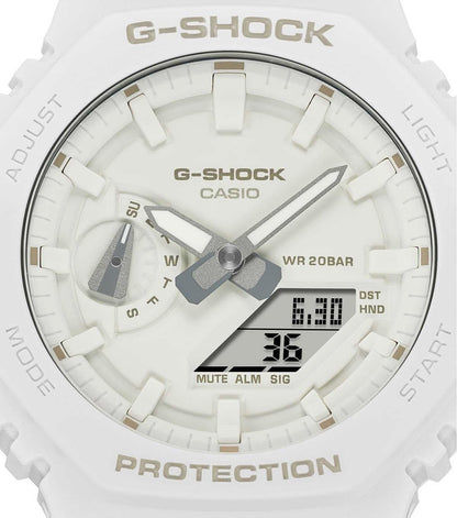 Casio G-Shock herrklocka med vit urtavla, WR 20BAR och DST-visning