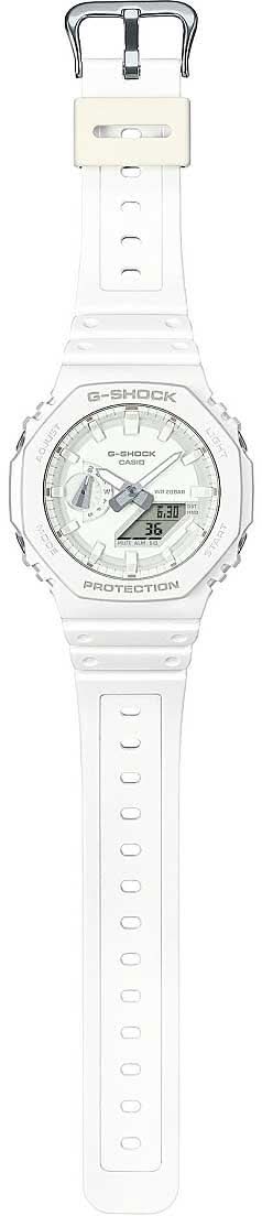 Casio G-Shock herrklocka med vitt armband och synligt spänne