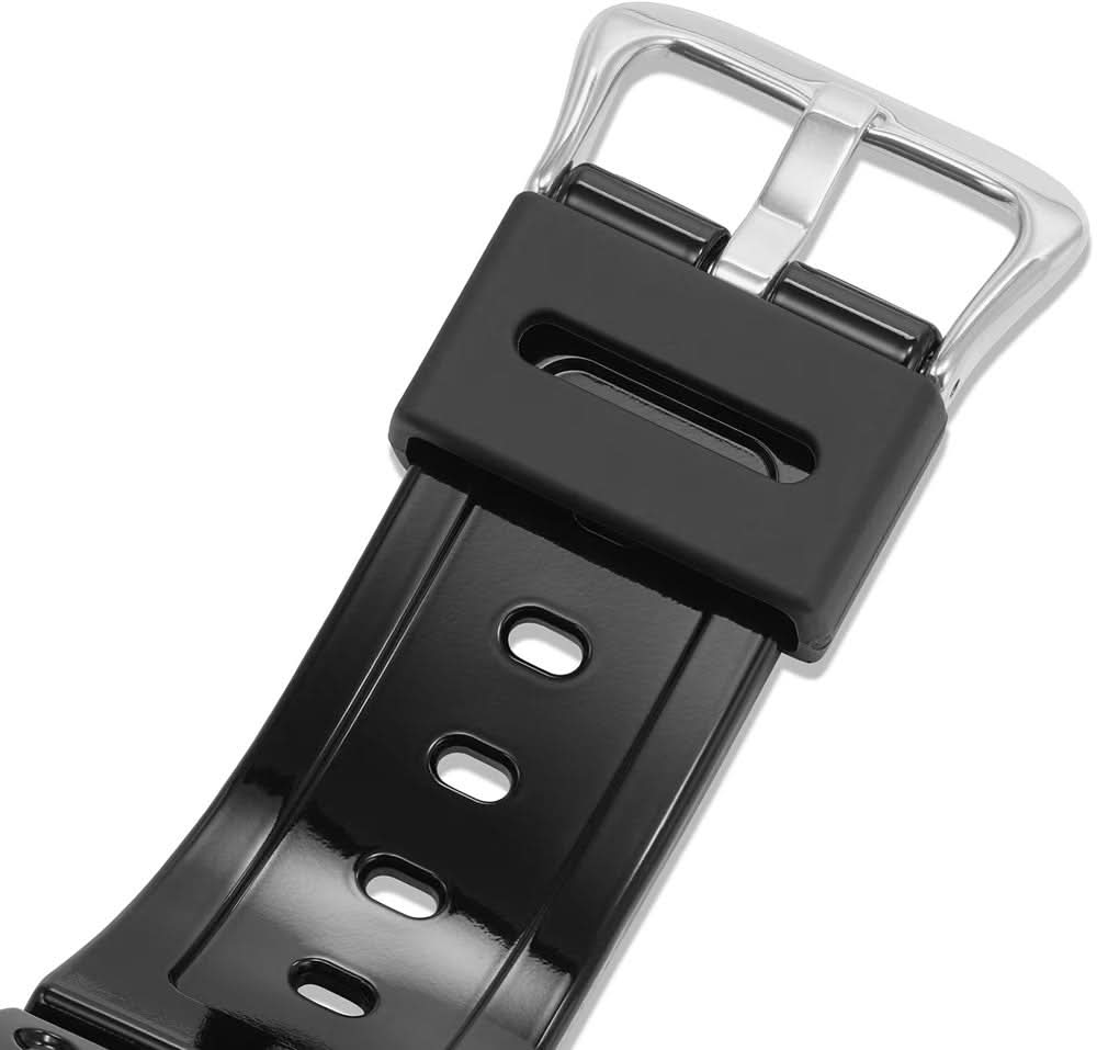 Casio G-Shock armband: svart gummiarmband med metallspänne, silverfärgad spänne