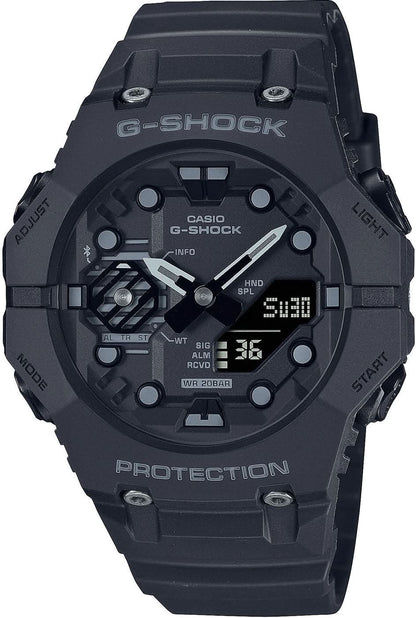 G-SHOCK herrklocka med svart urtavla, analoga visare och digitala displayer