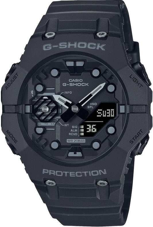 G-SHOCK herrklocka med svart urtavla, analoga visare och digitala displayer