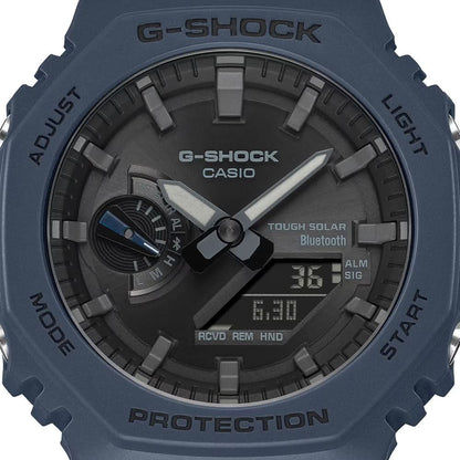 G-Shock herrklocka: blått hölje, svart urtavla, Tough Solar & Bluetooth
